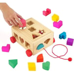 Cube De Tri De Formes Jeu Cubes en Bois avec 15 Formes Géométriques Cadeau pour La Fête des Enfant Anniversaire Noël