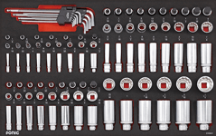 Hylssats 1/4", 3/8" & 1/2" (SAE) 100-Delar Sonic