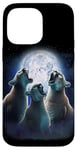 iPhone 14 Pro Max 3 Pumas Howling At The Moon Funny Mountain Lion Puma Cougar Case