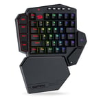 Redragon K585 DITI Clavier mécanique sans Fil à Une Main, 42 Touches 2.4Ghz RGB 40% Clavier de Jeu avec 7 Touches Macro intégrées, Support de Poignet détachable, Batterie 3000 mAh (Switch Bleu)