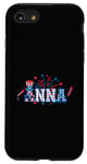 Coque pour iPhone SE (2020) / 7 / 8 Anna Nom personnalisé 4 juillet USA Party