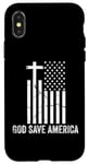 iPhone X/XS God Save America Sign,God American Flag Jesus Save America Case