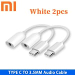 Xiaomi-Adaptateur USB Type C vers prise audio 3.5mm,câble pour écouteurs,Mi 12t 12 11 10T Pro Lite ultra 12X,casque F3 Sub,décodage noir 5 - Type white 2pcs