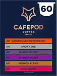 CafePod Coffee Pods Nespresso Compatible Variety 60 Aluminium Capsules