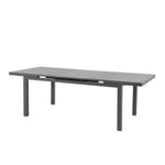 Table De Jardin Extensible 180/240x100cm Aluminium Gris Foncé Verre Canberra Hyba