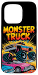 iPhone 15 Pro Monster Truck Crushing Cars Art for Monster Truck Lovers Case