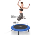 Physionics - Mini Trampoline de Fitness - Diamètre ø 91 cm, Pieds Antidérapants, Usage Intérieur/Extérieur - Trampoline de Gymnastique, Entraînement,