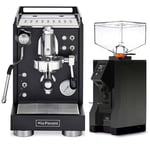 La Pavoni Mini Cellini Svart LPSMCB01EU Espressomaskin Inkl. Eureka Mignon Perfetto Glossy Svart Espressokvarn