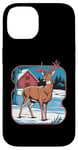 Coque pour iPhone 14 Design rétro Pop-Art avec motif de cerf et vintage