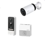 Tapo 2K 5MP Outdoor Wire-Free Security Video Doorbell + Outdoor Camera Kit, Rechargeable Battery, Full-Colour Night Vision, AI Detection, Waterproof, Cloud & Local Storage (TapoD230S1+C420)