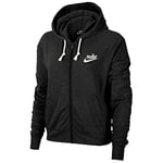 Nike W NSW Gym VNTG Hoodie FZ Sweat-Shirt Femme, Black/(Sail), FR : 2XL (Taille Fabricant : 2XL)