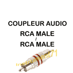 Adaptateur Coupleur RCA Mâle vers RCA Mâle Filet de Repérage Rouge Qualité Métal