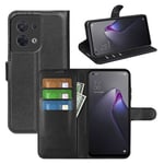 Oppo Reno8 5G Pu Wallet Case [Black]