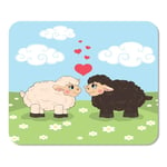 Mousepad Computer Notepad Office Adorable Couple of Cute Sheep in The Meadow Daisies Home School Game Player Computer Worker Inch