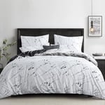 RUIKASI King Duvet Cover Set - Bedding Kingsize Bed Set Printed Patterned with Pair of Pillowcases, Soft Microfiber Quilt Cover with Zipper Closure