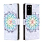 KM-WEN® Case for Samsung Galaxy Note20 Ultra N985F (6.9 Inch) 3D Design Flower Pattern Magnetic Closure PU Leather Wallet Case Flip Cover Case Bag with Stand Protective Cover Color-8