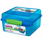 Sistema TO GO Lunch Box Cube Max - 2 L Bento-Box Style Food Container with Dividers & Leak-Proof Yoghurt Pot - BPA Free - Assorted Solid Colours (Not Selectable)