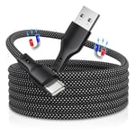 Magtame USB C Charger Cable, Magnetic USB A to USB C Cable 5ft,Type C Fast Charging Cord Nylon Braided Compatible for Samsung Galaxy(Black)