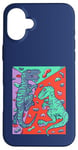 Coque pour iPhone 16 Plus T-Rex Rock Climbing Dino Bouldering