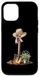 Coque pour iPhone 12/12 Pro Pelle de jardinage avec nœud Coquette pour la fête des mères