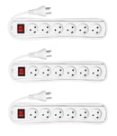 MicroConnect - 3x Power Strip 1.8m White - Bundle