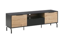 Arkley TV-benk 160x41 cm - Svart/Lysebrun & mediabenk Svart