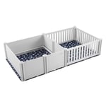 VEVOR Parc de Mise Bas pour Chien, 237x123x46 cm, Caisse de Mise Bas Double Zone pour Chiens et Chiots, avec Rails, 2 Tapis de Pipi Lavables, 2 Sacs de Rangement, Boite de Naissance pour Chiot, Blanc