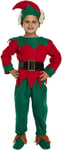 Childs Elf Christmas Fancy Dress Costume Age 4-6 Years