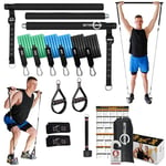 Kit de Barre de Pilates améliorée – Équipement d'exercice réglable de 99,1 cm pour Homme et Femme avec 6 Bandes de résistance de 50,8 cm, 76,2 cm, 18,1 kg avec Boucle de réglage – Équipement de