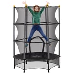 HOMCOM 4.6FT Kids Trampoline with Safety Enclosure for Ages 3-10 Years Black