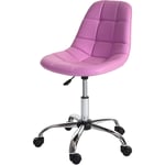 Jamais utilisé] Fauteuil de bureau Lier, chaise pitovante, siège baquet, similicuir, rose