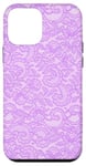 Coque pour iPhone 12 mini Vintage Mauve Dentelle Fleurs