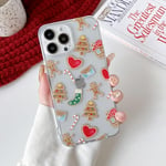 ZTOFERA Coque de Noël Clair pour iPhone 14 Pro Max, Housse Transparent avec Motif Noël Mignon pour Fille Femme, Coque Arrière Souple Silicone TPU Antichoc Étui de Protection,Bonhomme de Pain d'épices