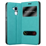 Coque Pour Honor 5c En Turquoise Menthe Housse De Protection Étui Avec Fermeture Magnétique, Fonction De Support Et 2 Fenêtres De Visualisation