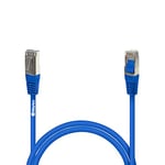 Waytex 32064 Câble Ethernet Réseau RJ45 Cat 5e FTP 100MHz Blindé couleur - Compatible PC, Routeur, Modem, Switch Consoles de jeux, TV, amplificateur réseau – 1m, Bleu