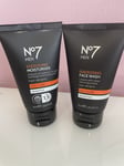 2 X No7 MEN Energising Moisturiser Daily Care for Sensitive Skin SPF 15 50ml New