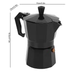 300ML 6Cup Maker Moka Pot Capacity Aluminum Coffee Machine Easy Black