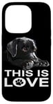 Coque pour iPhone 14 Pro This Is Love Black Lab Puppy