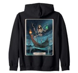 Gothic Halloween Grim Reaper Horror The Hermit Tarot Card Zip Hoodie