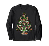 Xmas Lights Santa Rainbow Trout Fish Christmas Tree Long Sleeve T-Shirt