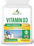 Vitamin D 4000IU 365 Vegetarian Tablets | High Strength Cholecalciferol Vitamin D3 Supplement | UK Manufactured