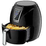 Bakaji Friteuse à air chaud sans huile Airfryer 3,2 l Frigge Cuoce de manière naturelle et saine Puissance 1300 W avec minuterie 30 min et réglage température 200 ° Écran numérique tactile