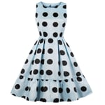 Retro Women Polka Dot Print Skater Dress Xl