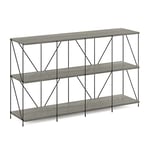 Furinno Besi Présentoir de Stockage Double Taille Industriel Polyvalent 4 x 2 avec Cadre en Métal, Chêne Finn