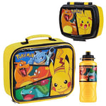 Pokémon Ensemble de Sac Isotherme Enfant avec Lunch Box et Gourde - Cadeau Enfants (Jaune)