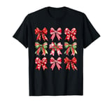 Coquette Bow Red Christmas Santa Family Matching Pyjamas T-Shirt