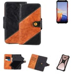 Sleeve for Ulefone Armor X9 Wallet Case Cover Bumper black Brown 