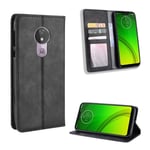 Motorola Moto G7 Power vintage nahkakotelo - Musta