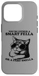 Coque pour iPhone 16 Pro Lunettes de soleil rétro Smart Fella Cat Graphic