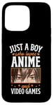 Coque pour iPhone 15 Pro Max Juste un garçon qui aime les anime et les jeux vidéo